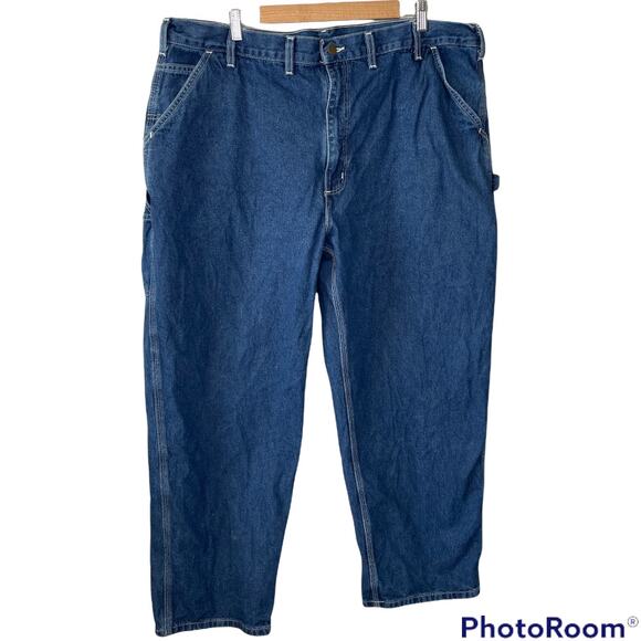 Carhartt Dungaree Fit Blue Jeans Denim Pants size 44x30 - Picture 1 of 8